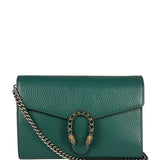 Gucci Green Leather Crystal Embellished Dionysus Chain Bag
