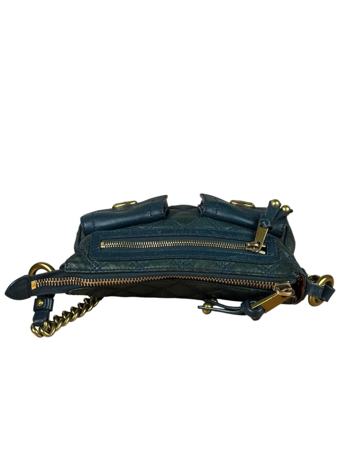Marc Jacobs Green Quilted Leather Multipocket Shoulder Bag