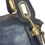 Chloe Night Blue Leather Medium Paraty Military Hand/Shoulder Bag