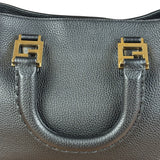 Fendi Black Leather Small FF Tote Two-Way Bag