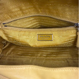 Prada Yellow Leather Padded Nappa Signaux Shoulder Bag