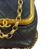 Chanel Black Quilted Leather Kiss-Lock My Crush Micro Bag 2020