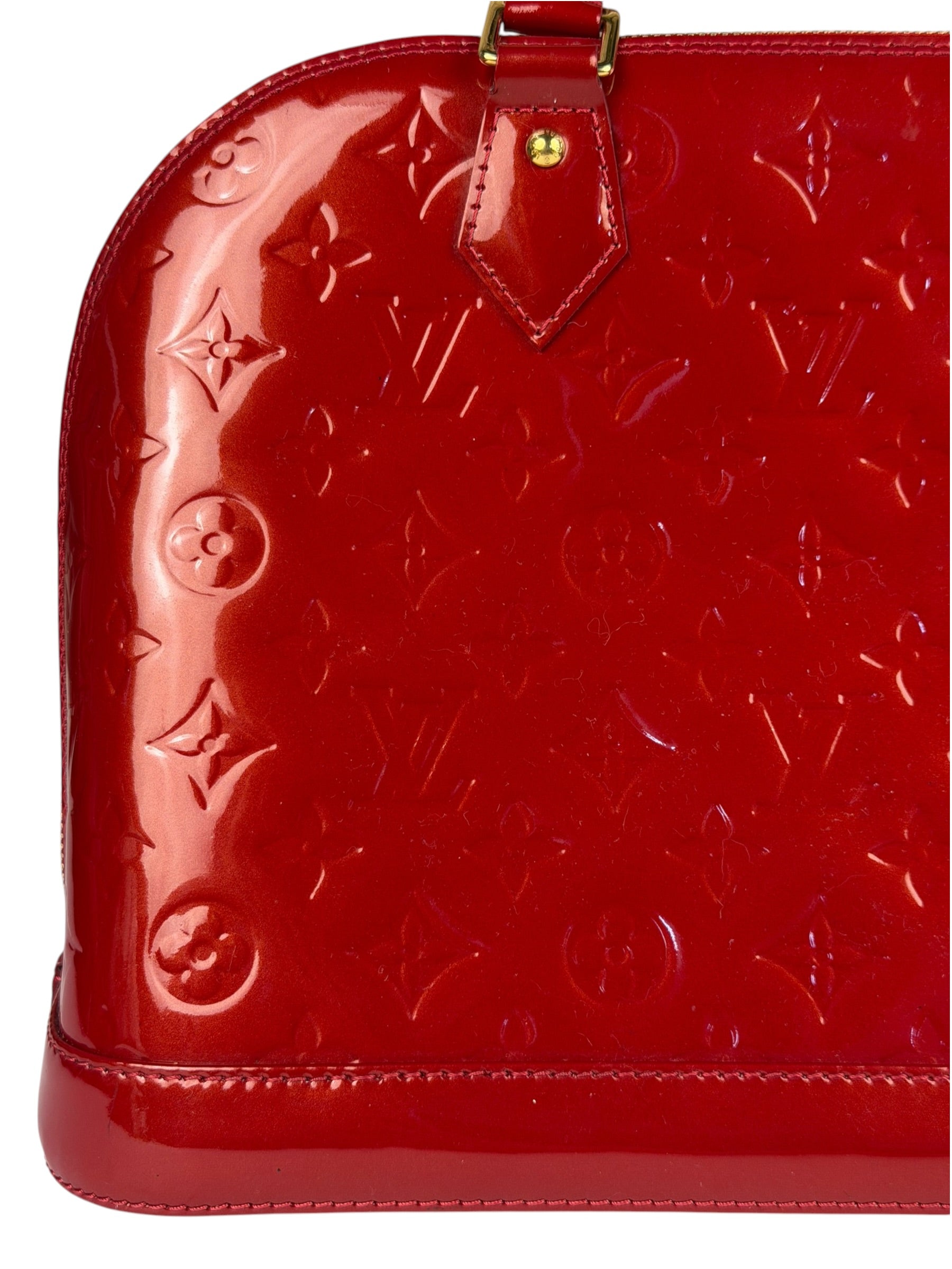Louis Vuitton Red Vernis Alma MM Handbag