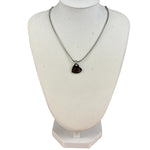 Christian Dior Dainty Sterling Silver Heart Pendant Necklace