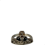 Vivienne Westwood Silver Diamante Black Enamel Ring