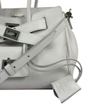 Balenciaga White Leather Bel Air Carry All Handbag