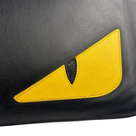 Fendi Black Monster Eye Leather Pouch/Clutch