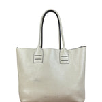 Brunello Cucinelli Ivory Grained Leather Tote Bag