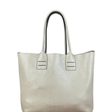 Brunello Cucinelli Ivory Grained Leather Tote Bag