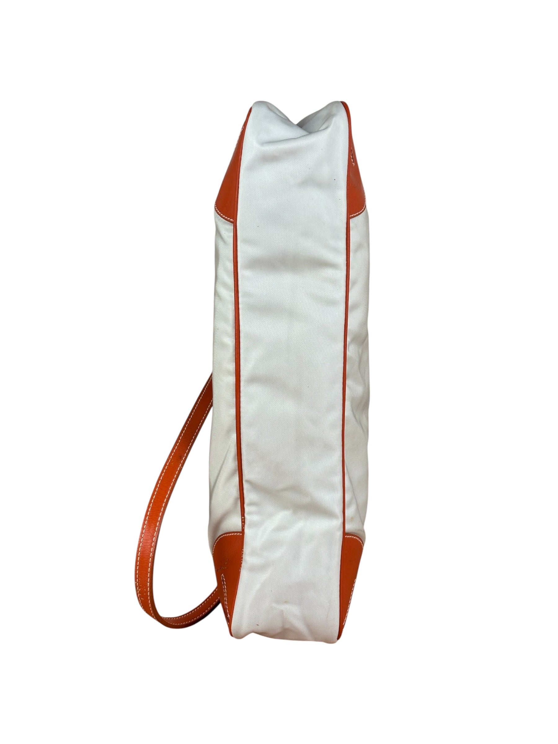 Prada Vintage Re-Edition Orange/White Tessuto Nylon Shoulder Bag