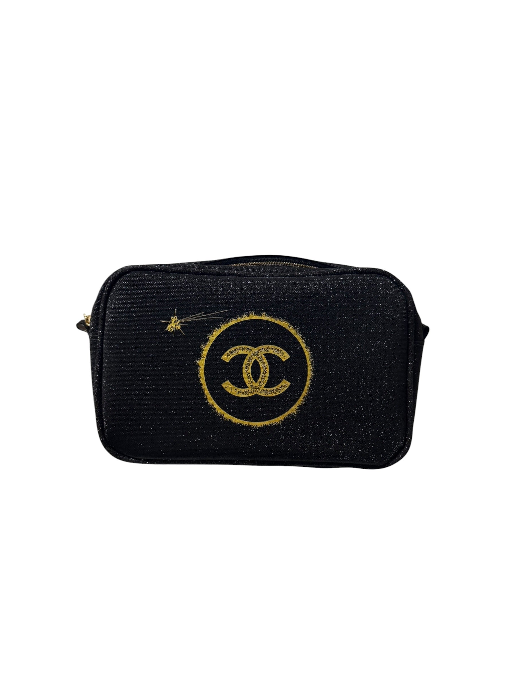 Chanel Beauty Line Shiny Black Cosmetic Pouch