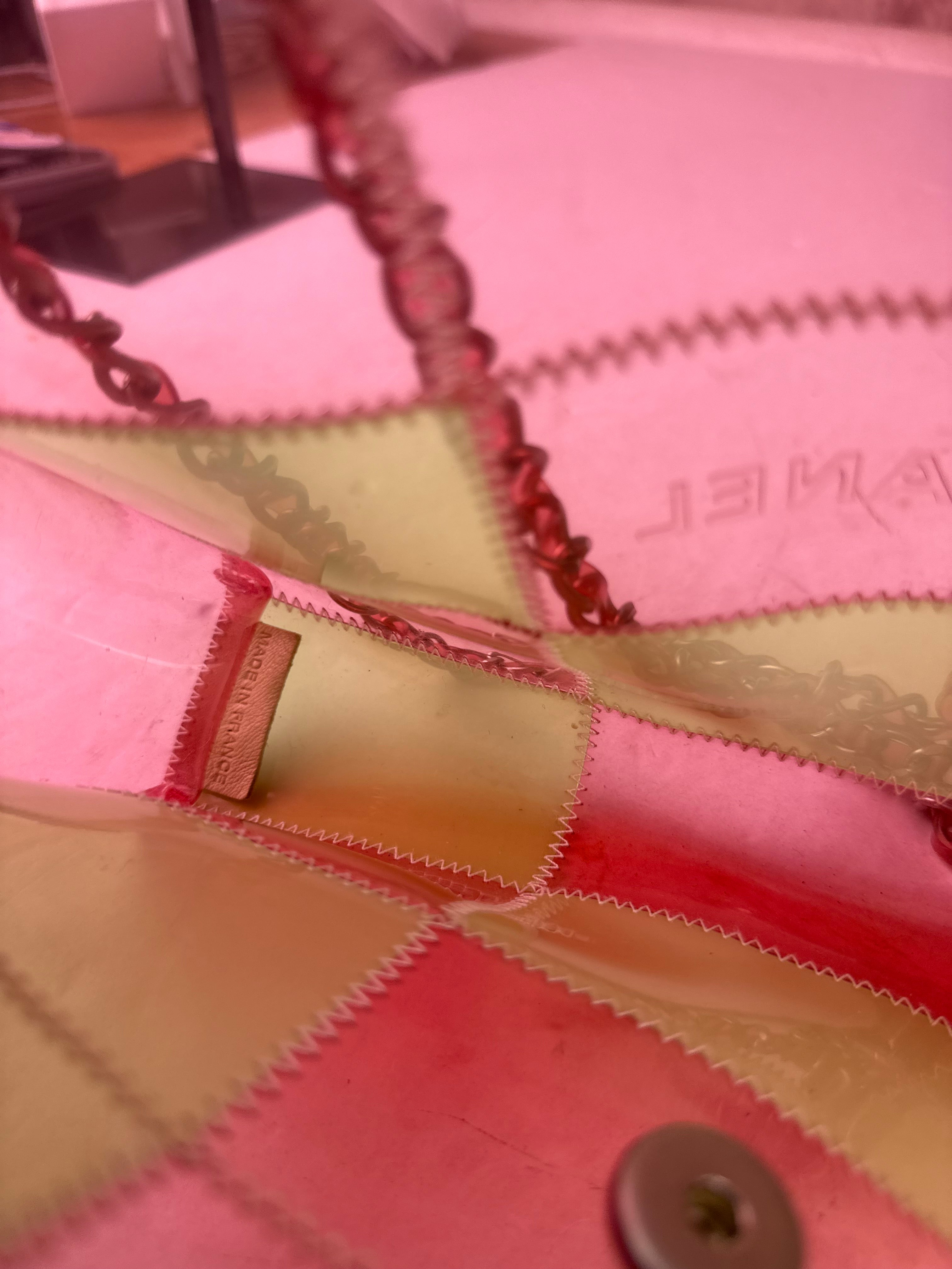 Chanel Pink/Beige PVC Patchwork Flap Bag 1997
