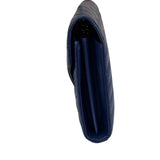 YSL Navy Blue Chevron Leather Cassandre Envelope Wallet On Chain