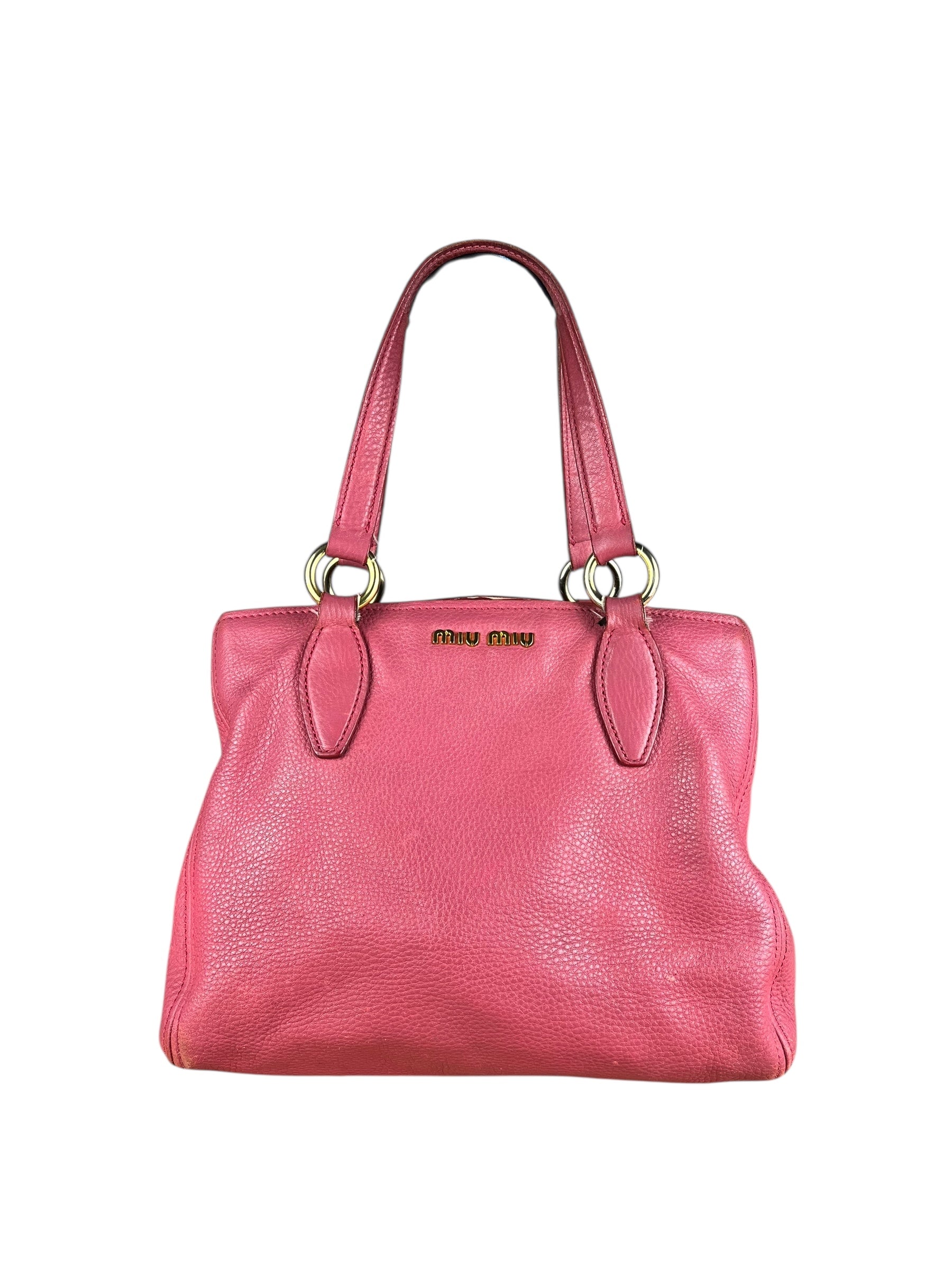 Miu Miu Pink Leather 2Way Tote Bag
