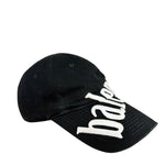 Balenciaga Diagonal Embroidered Logo Cap Black