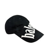 Balenciaga Diagonal Embroidered Logo Cap Black