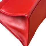 Balenciaga Red Leather Hourglass Small Two-Way Bag