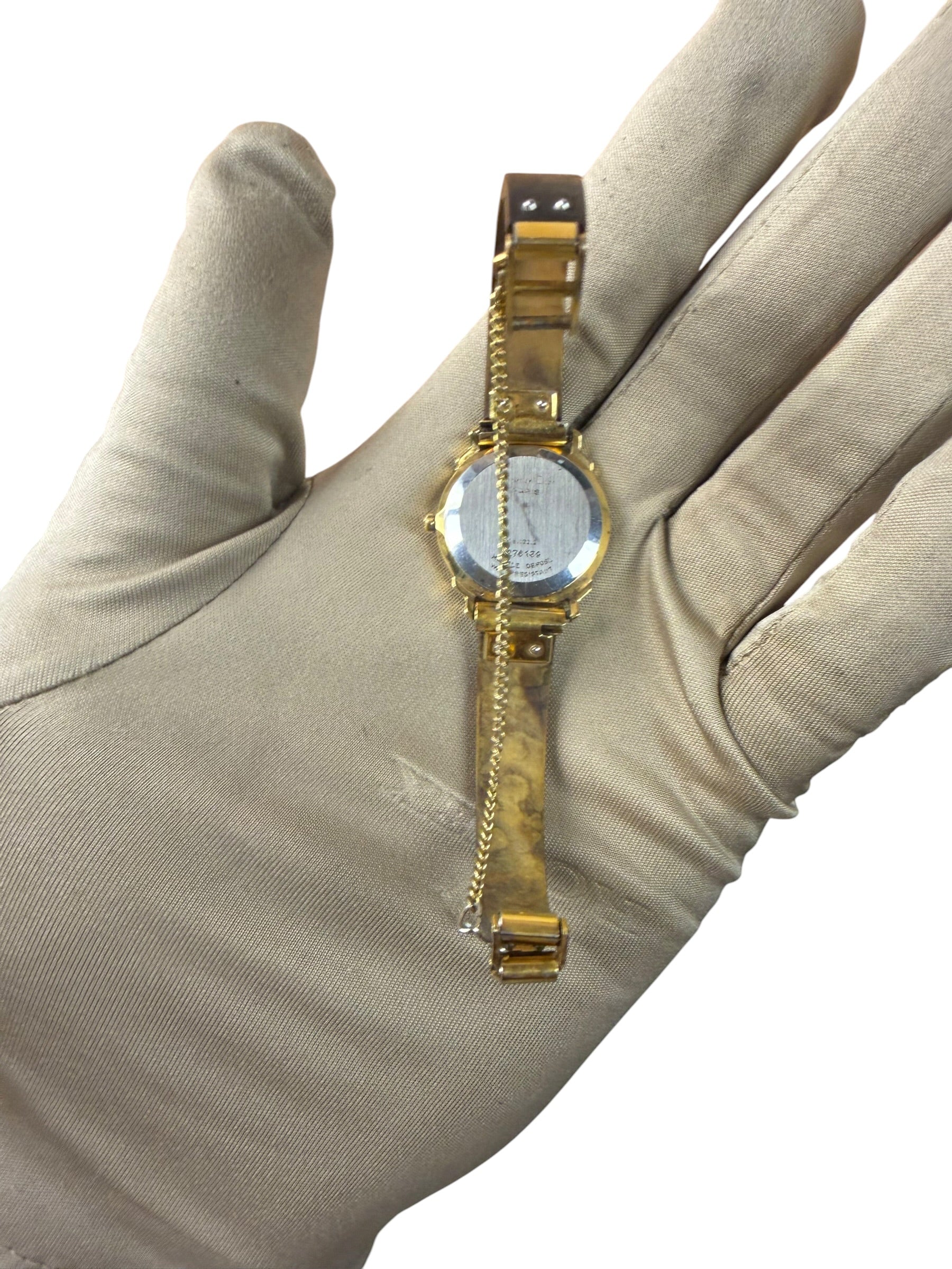 Christian Dior White Round Dial Tortoise Bangle