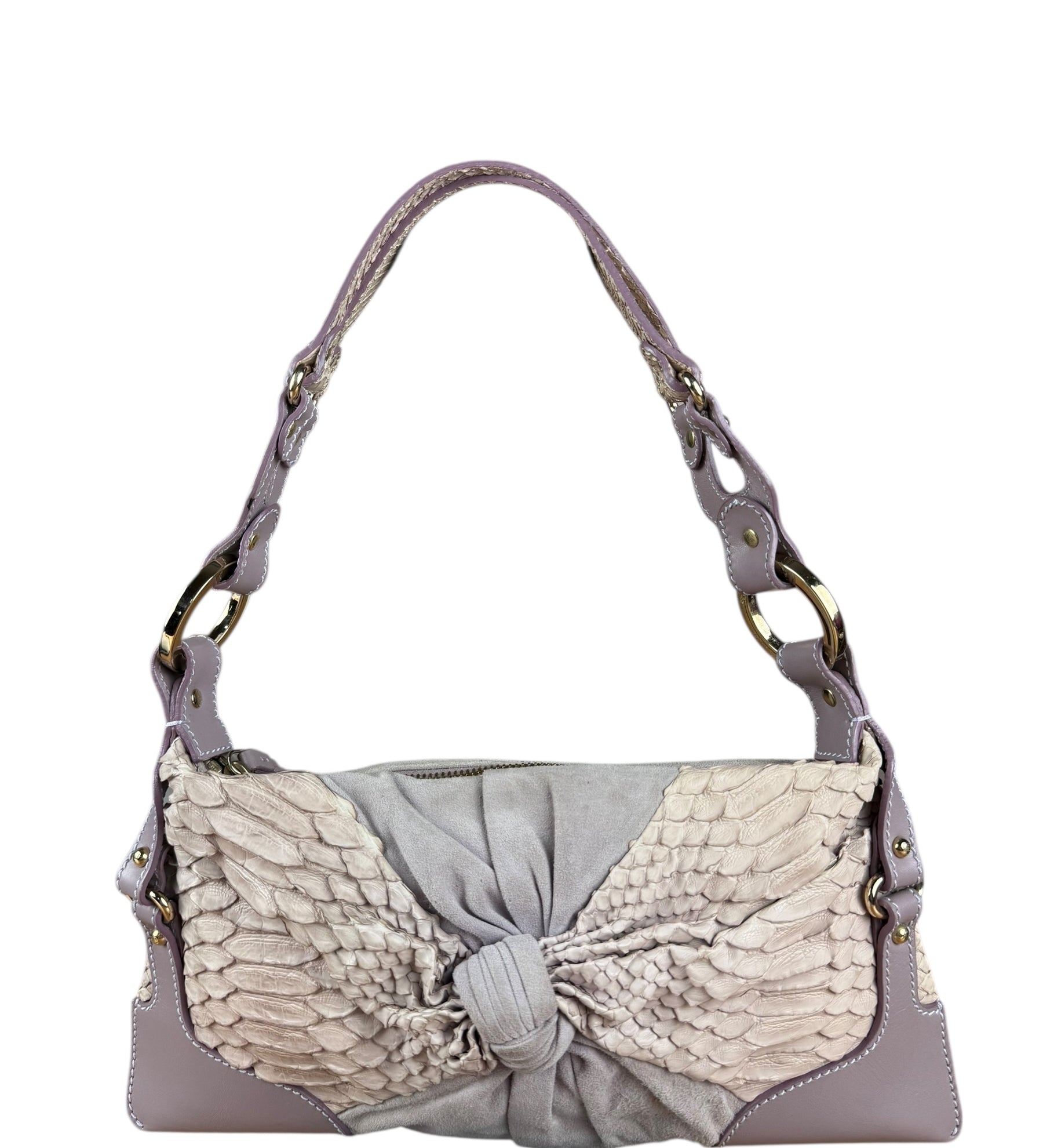 Fendi Lavender Python & Suede Pochette