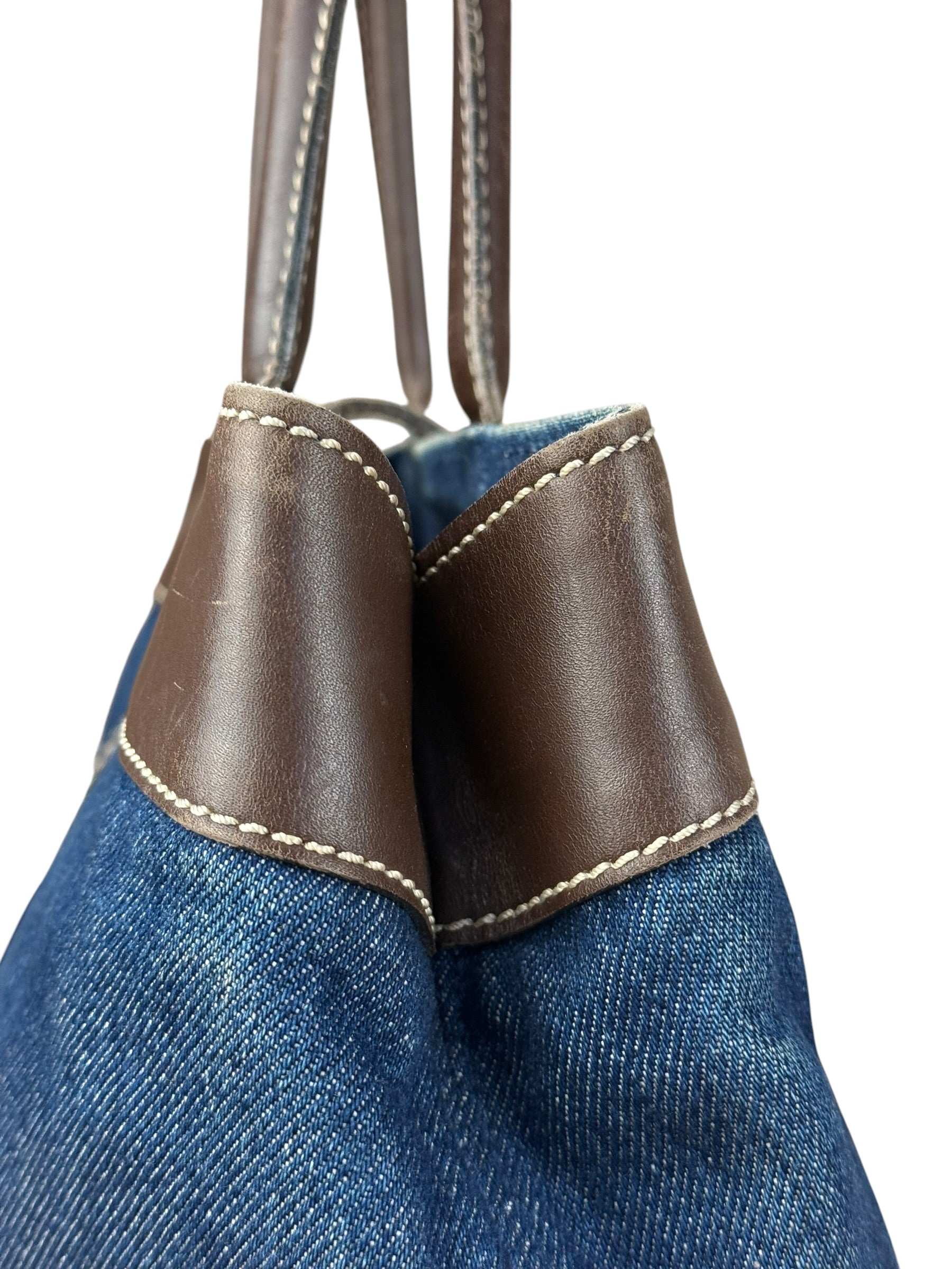 Chanel Denim CC Leather Lined Tote Bag 2001