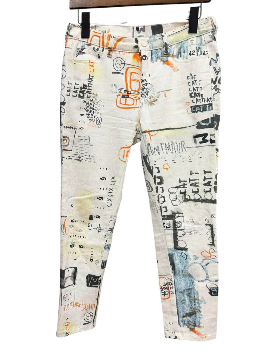 Maison Margiela MM6 Printed Graffiti Slim Jeans