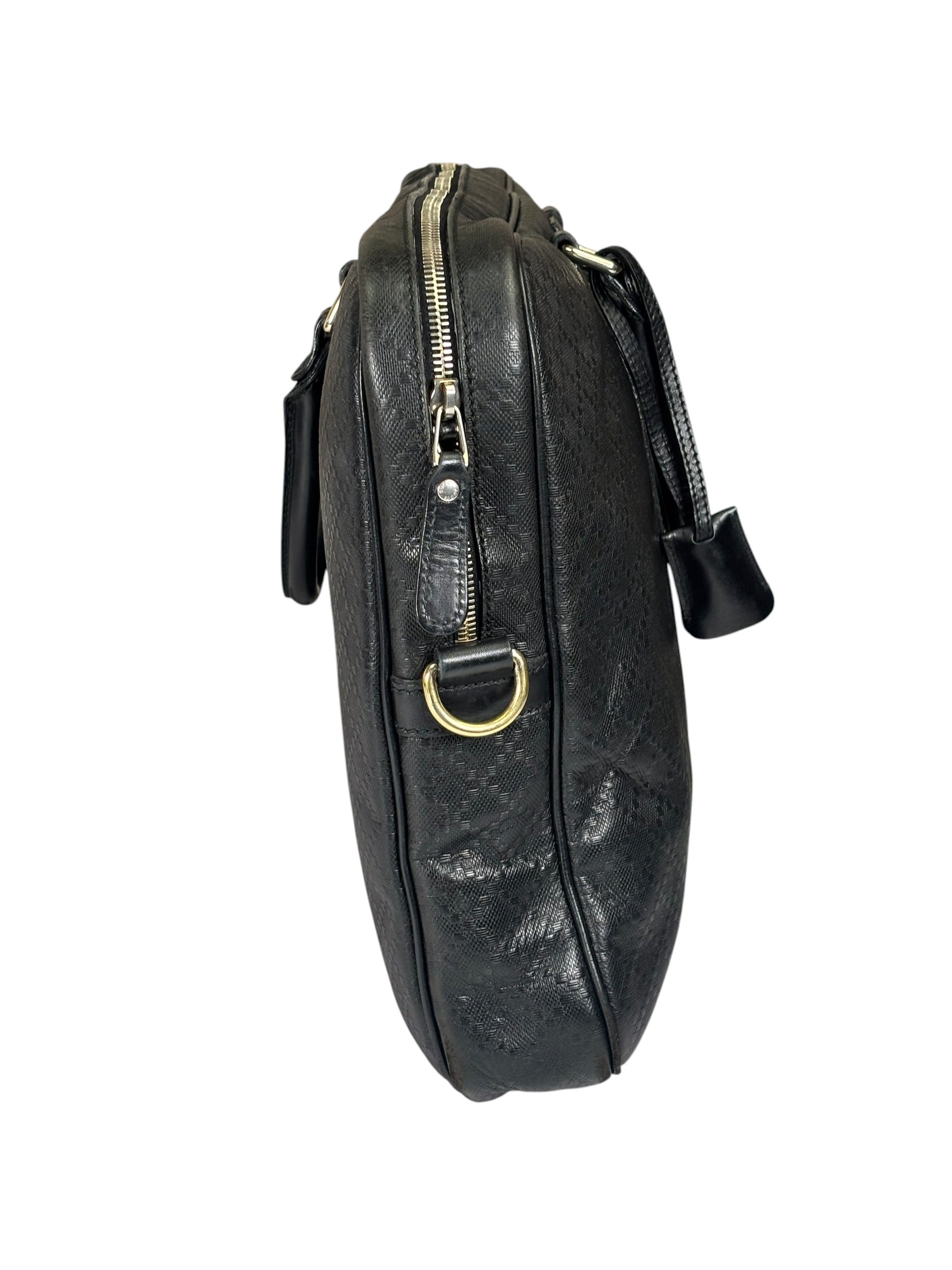 Gucci Black Leather Diamante Briefcase