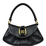 MCM Black Pebbled Leather Baugette