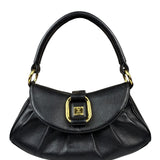 MCM Black Pebbled Leather Baugette