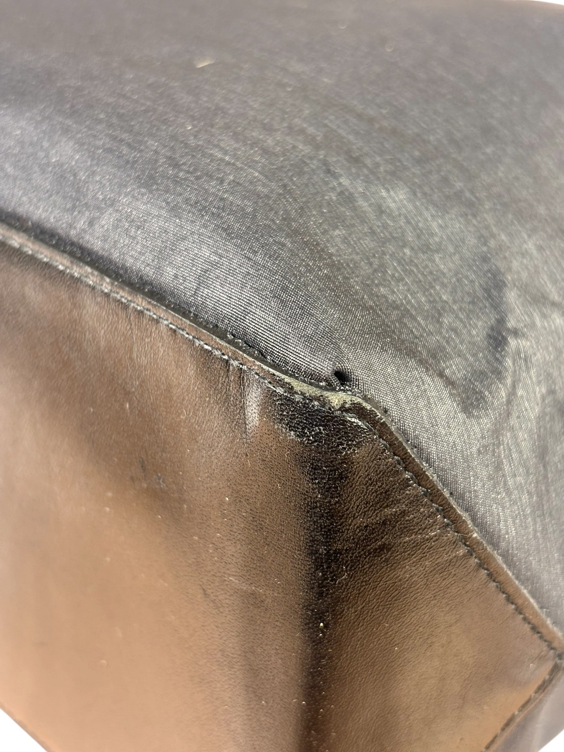 Burberry Grey Nylon/Leather Trim Tote