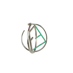 Fendi FF Silver/Teal Logo Hoop Earrings