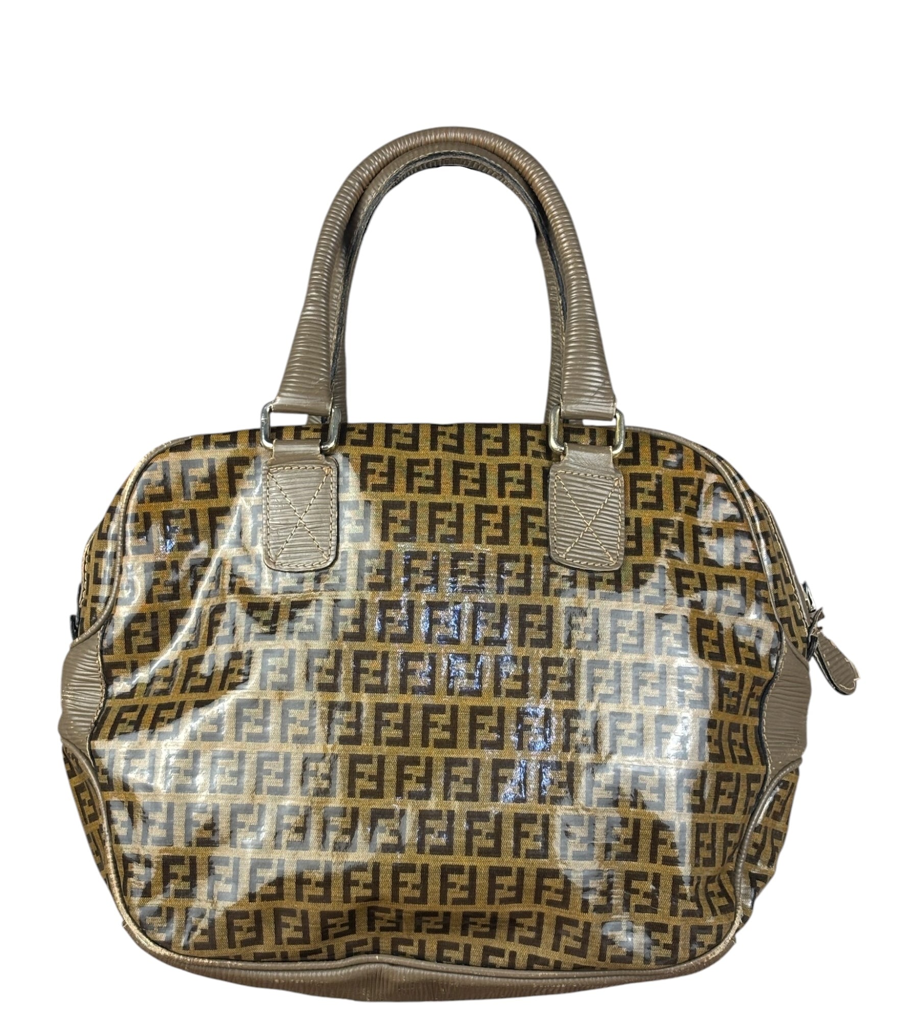 Fendi Vintage FF Brown PVC Handbag