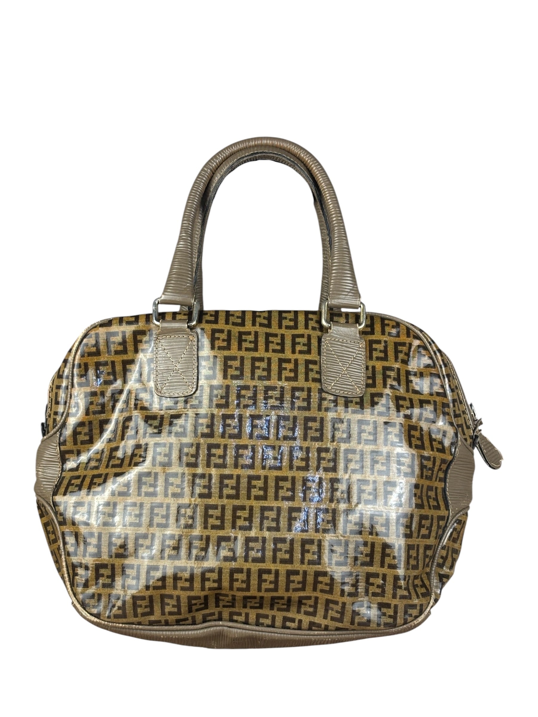 Fendi Vintage FF Brown PVC Handbag