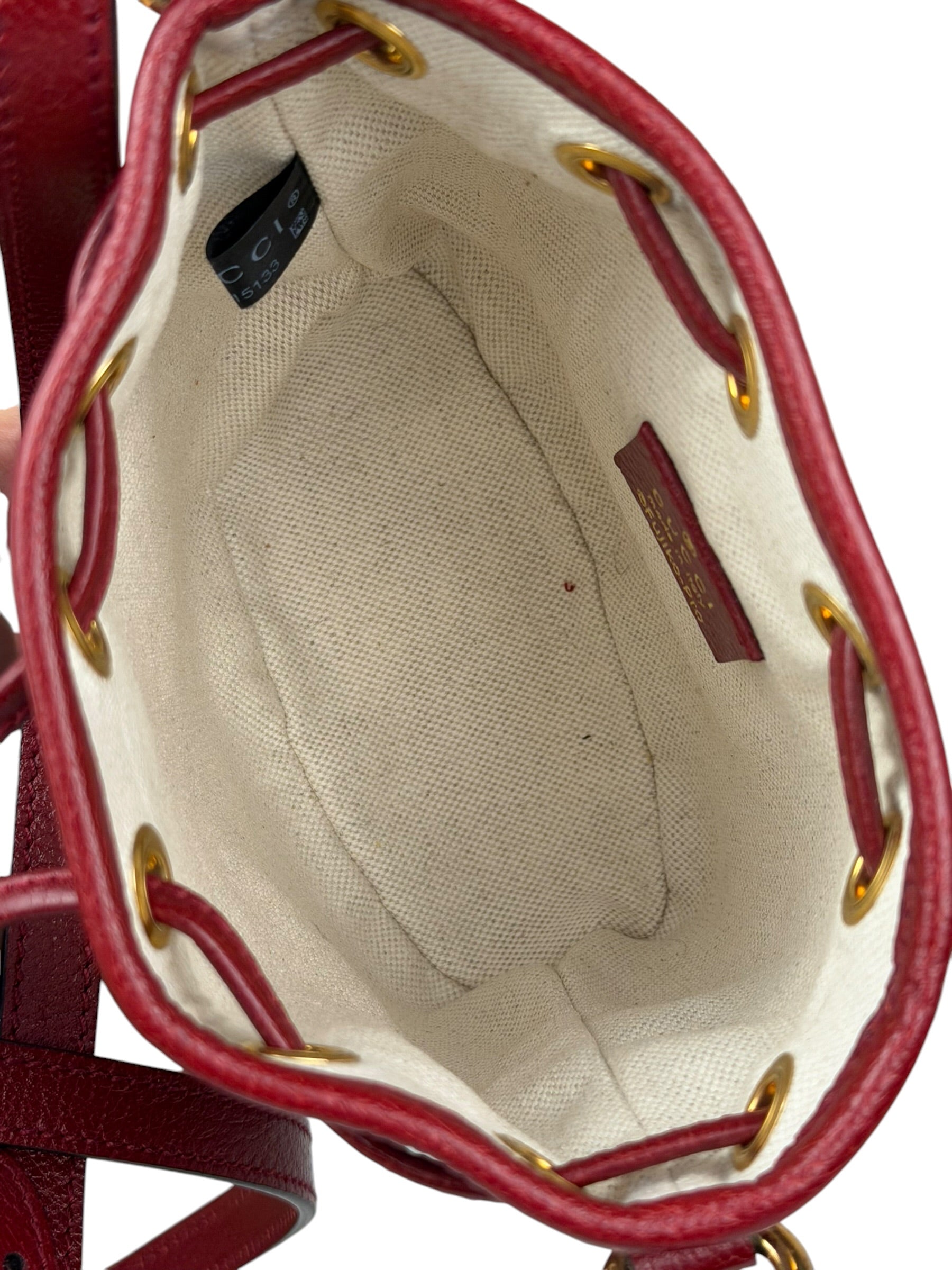 Gucci x Doraemon Bicolor Mini GG Supreme Bucket Bag