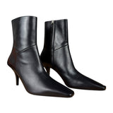 Gucci Black Leather Heel Boots