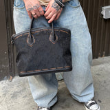 Louis Vuitton Limited Edition Black Monogram Transparence Lockit Hand Bag