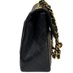 Chanel Vintage Black Quilted Leather Jumbo Flap Bag 1994