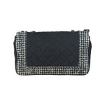 Chanel Black CC Quilted Jersey and Tweed Chain Flap Bag 2014