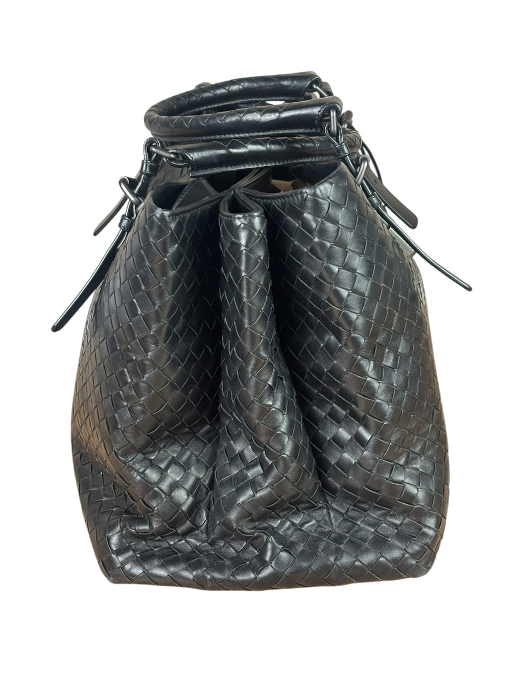 Bottega Veneta Black Intrecciato Two-Way Tote Bag