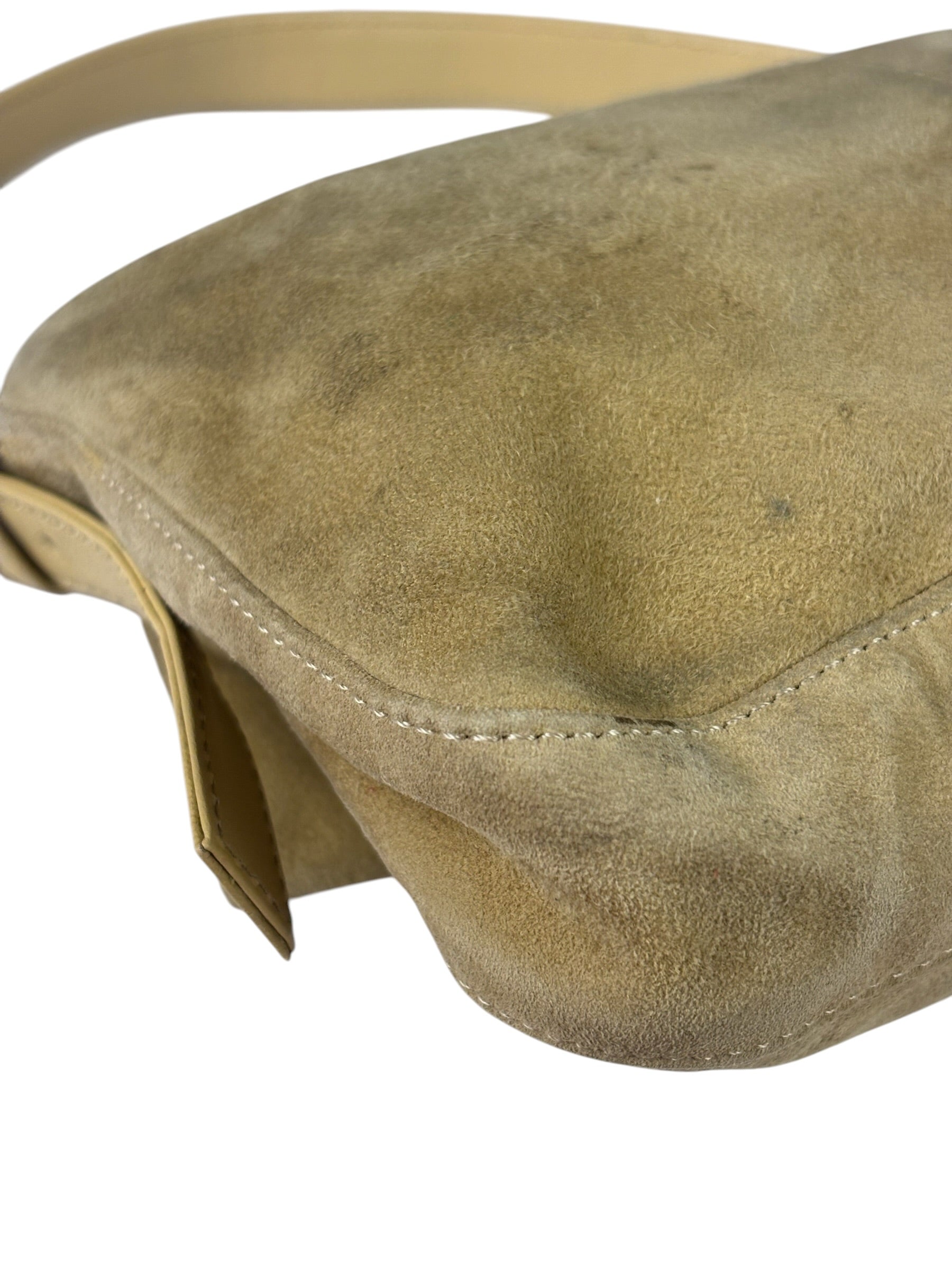 Fendi Beige Suede/Leather Trim Baguette