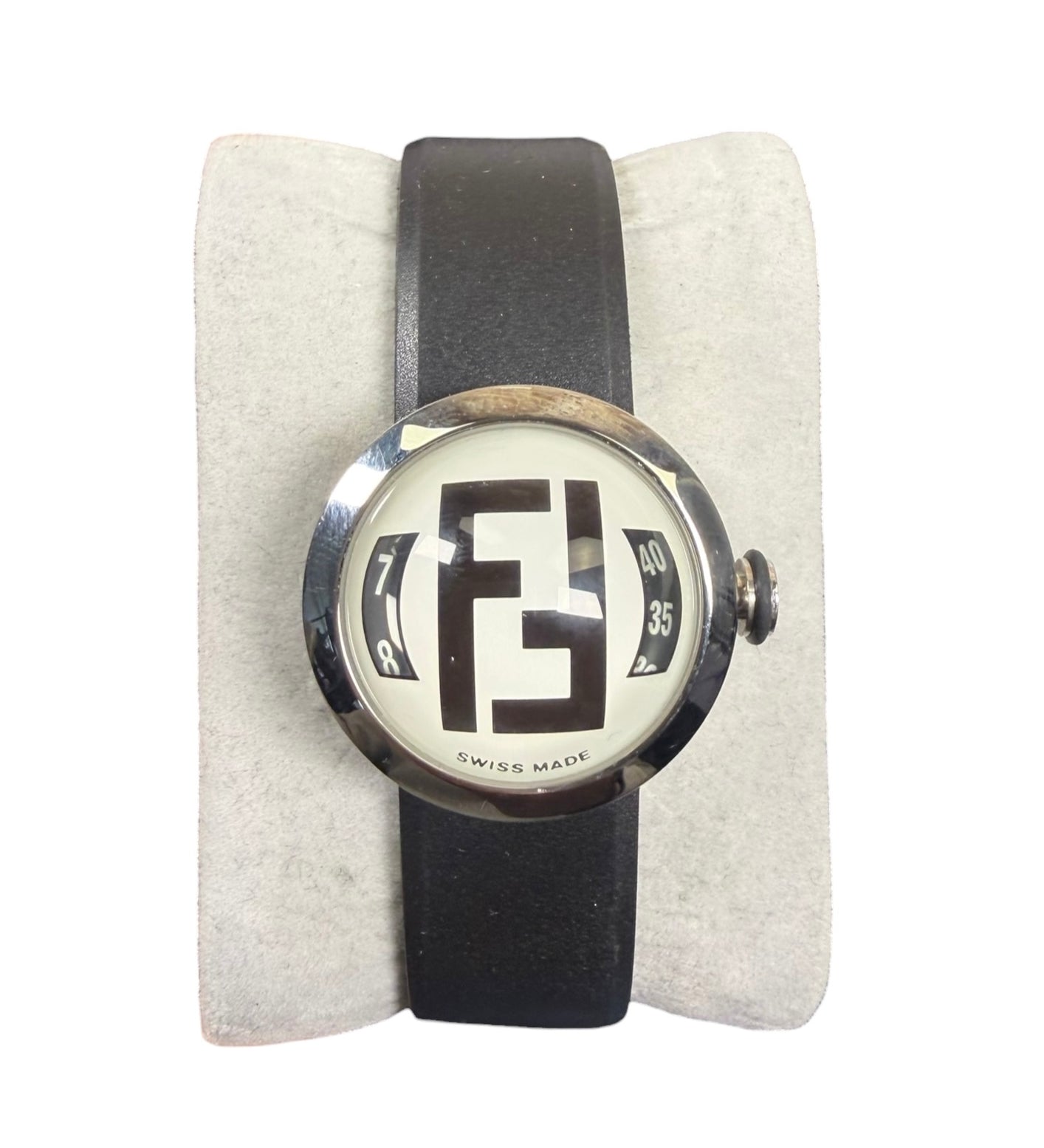 Fendi 8010L White Small Bubble Face Rubber Strap