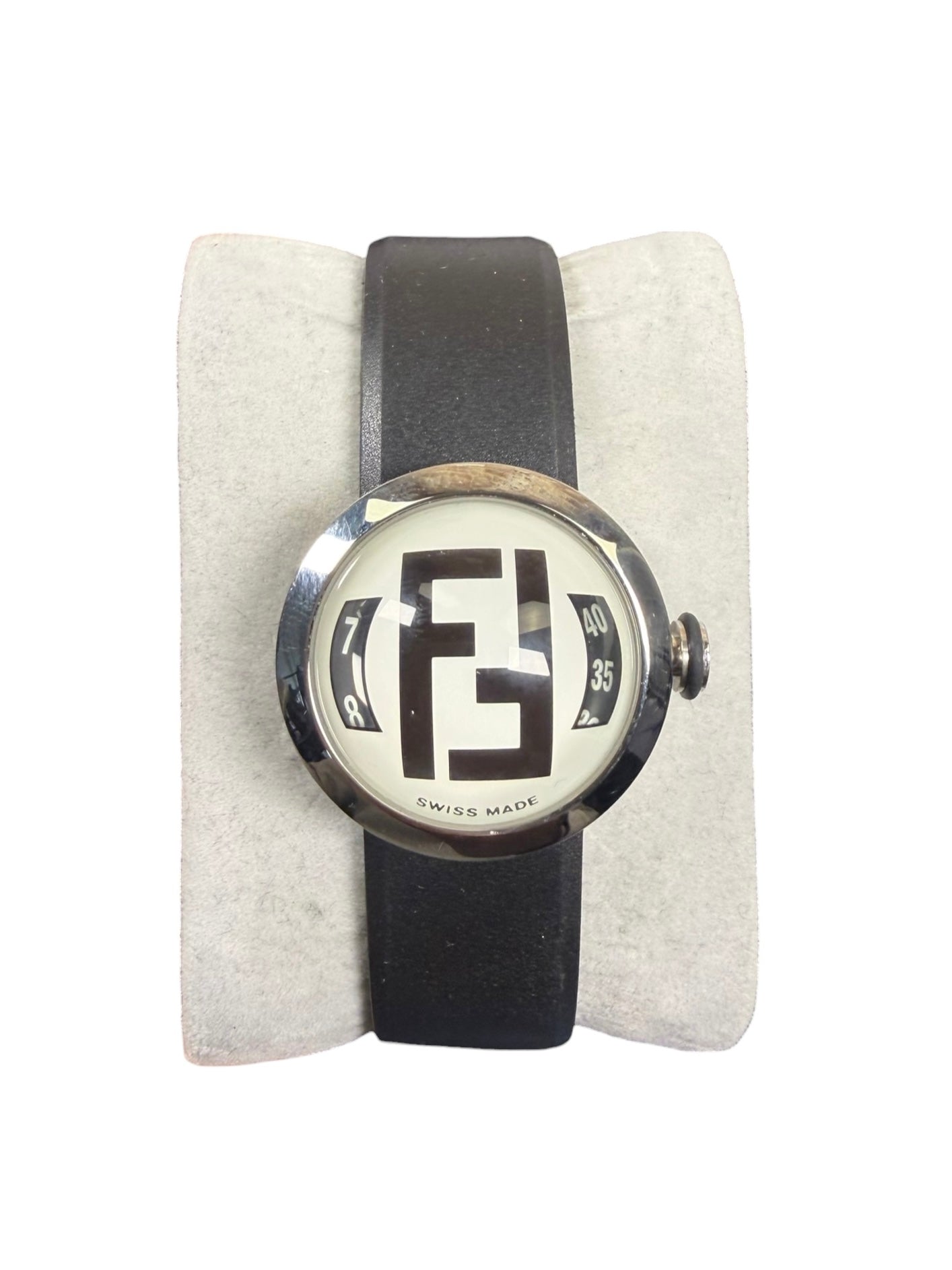 Fendi 8010L White Small Bubble Face Rubber Strap