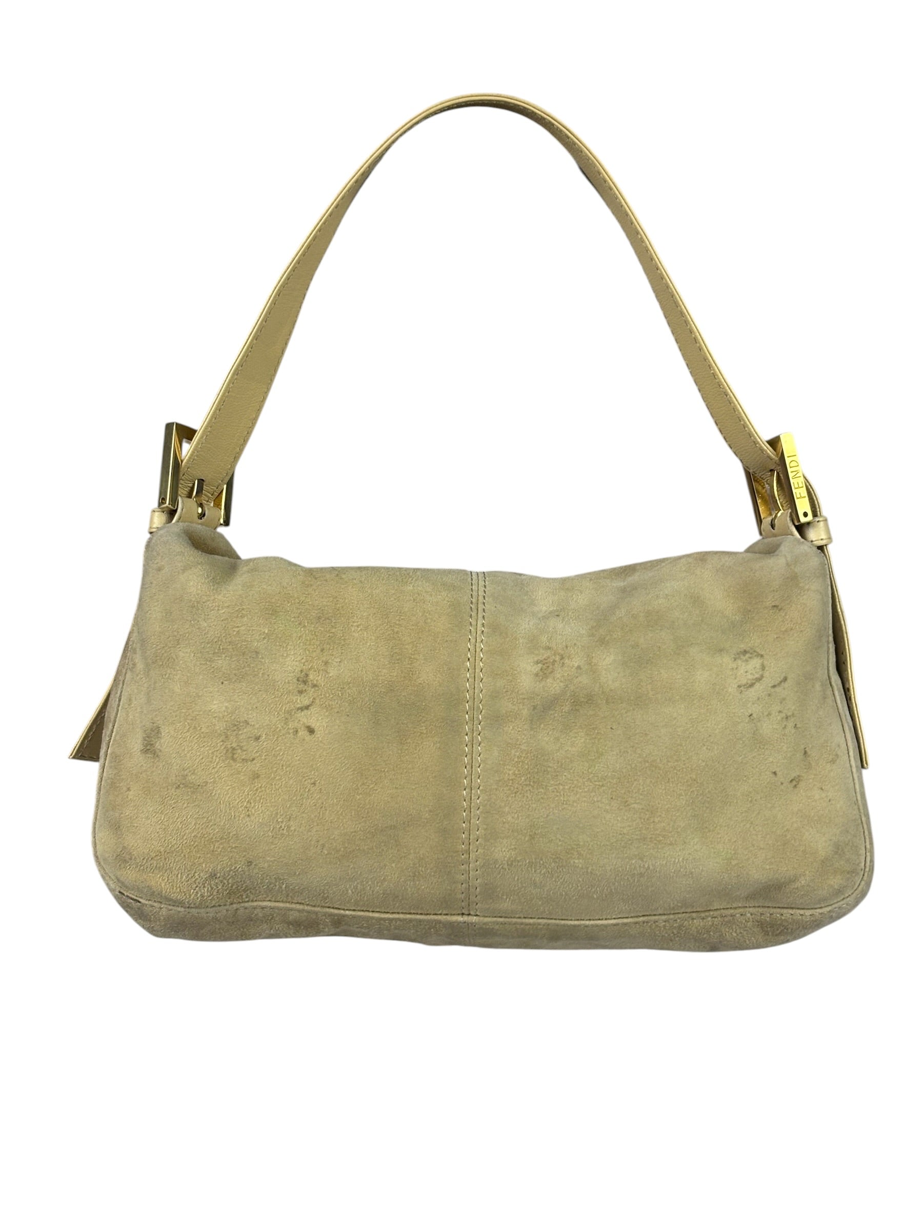 Fendi Beige Suede/Leather Trim Baguette