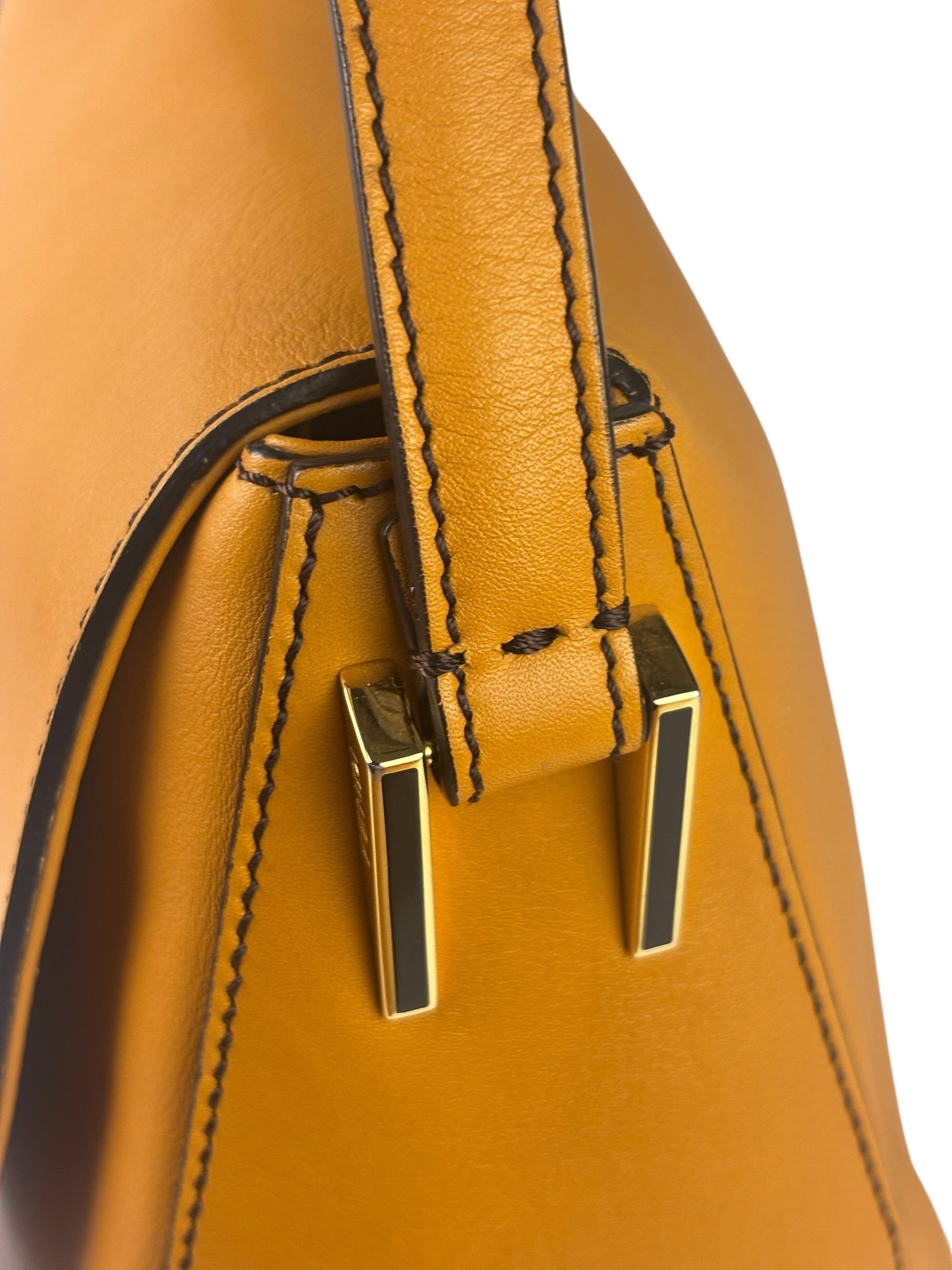 Fendi Brown Leather Mamma Foreever Flap Baguette