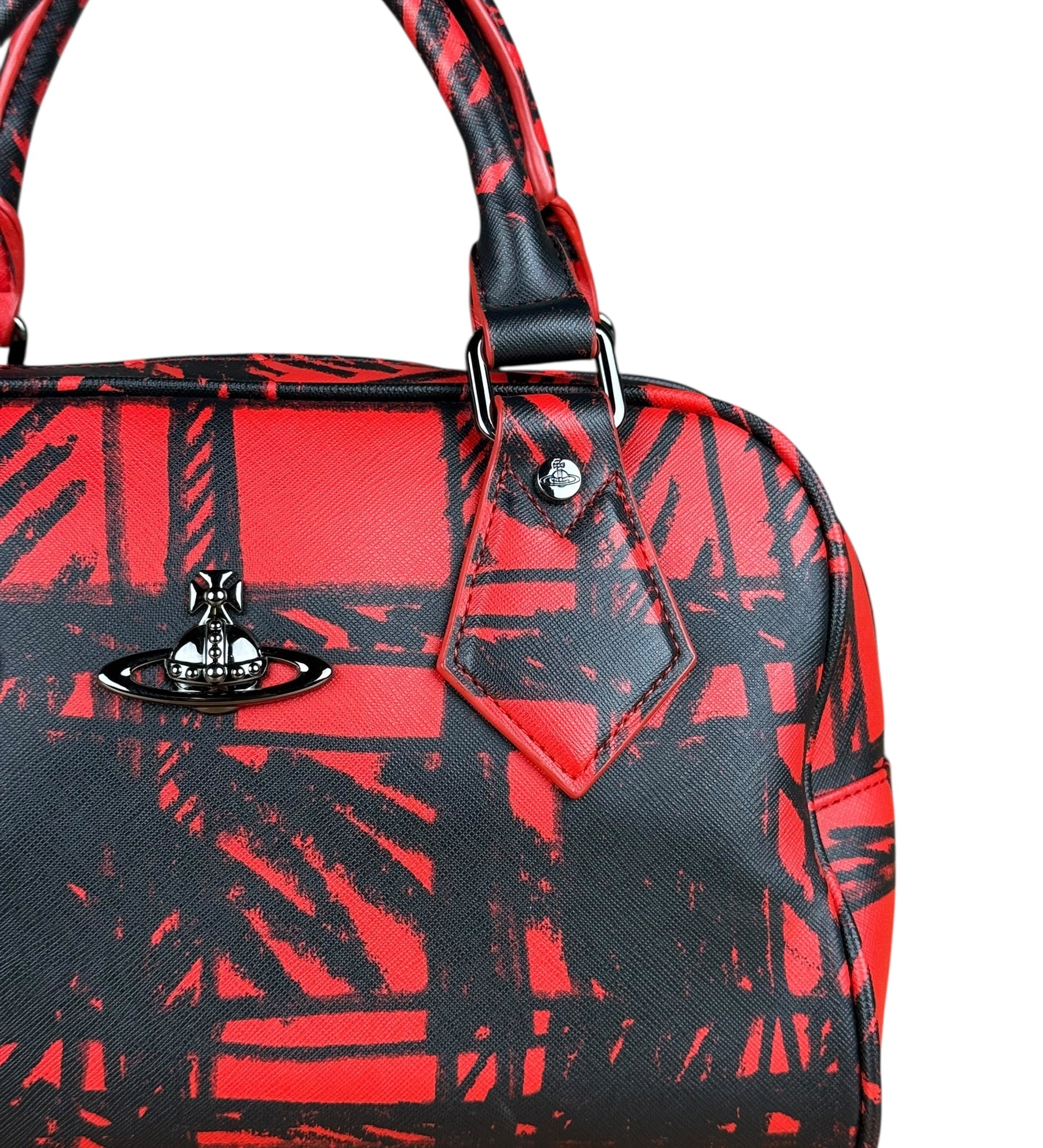 Vivienne Westwood Grafiti Plaid Boston Bag