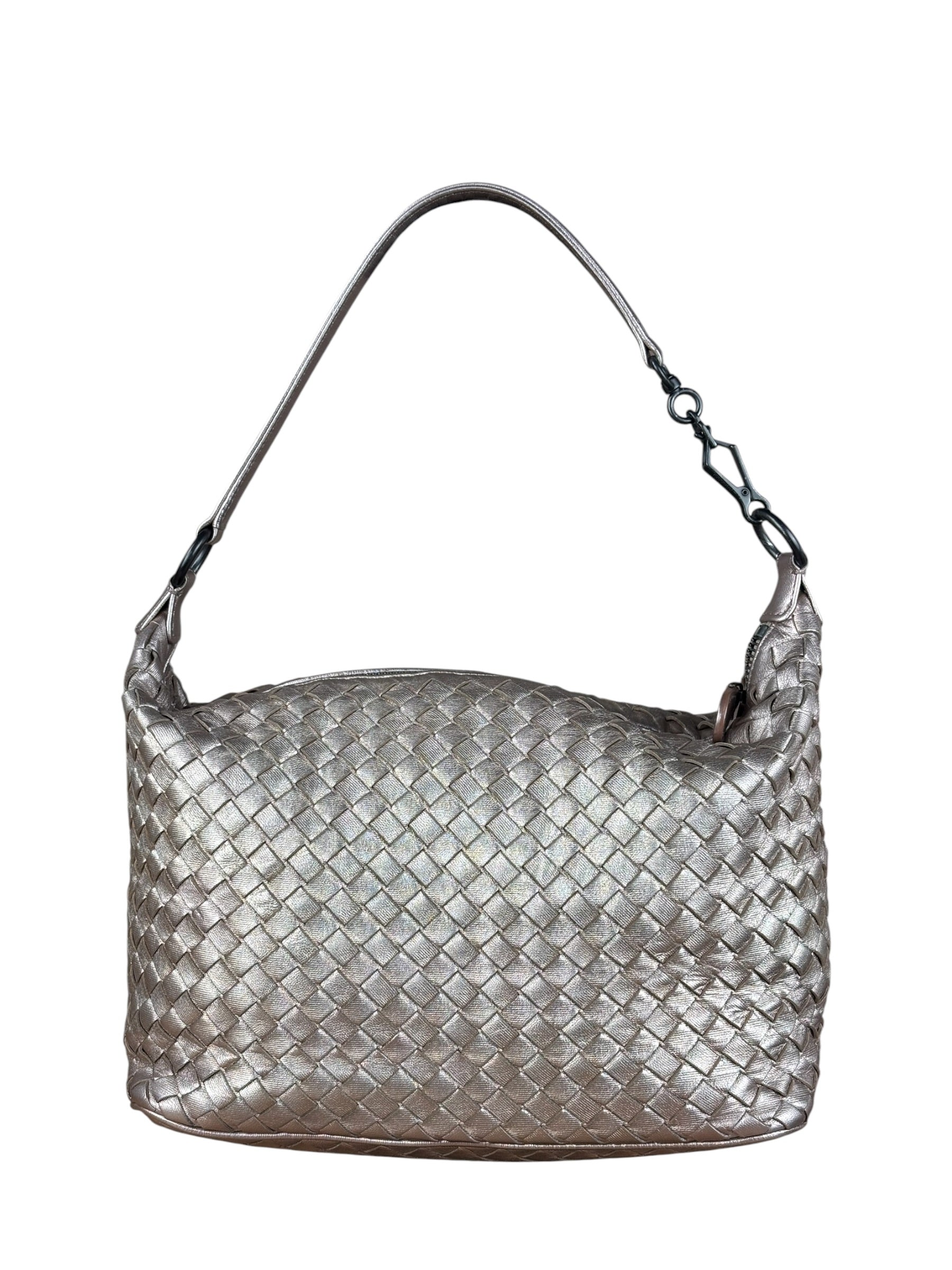 Bottega Veneta Metallic Intrecciato Ciambrino Shoulder Bag