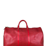 Louis Vuitton Red Epi Keepall Duffel Hand Bag