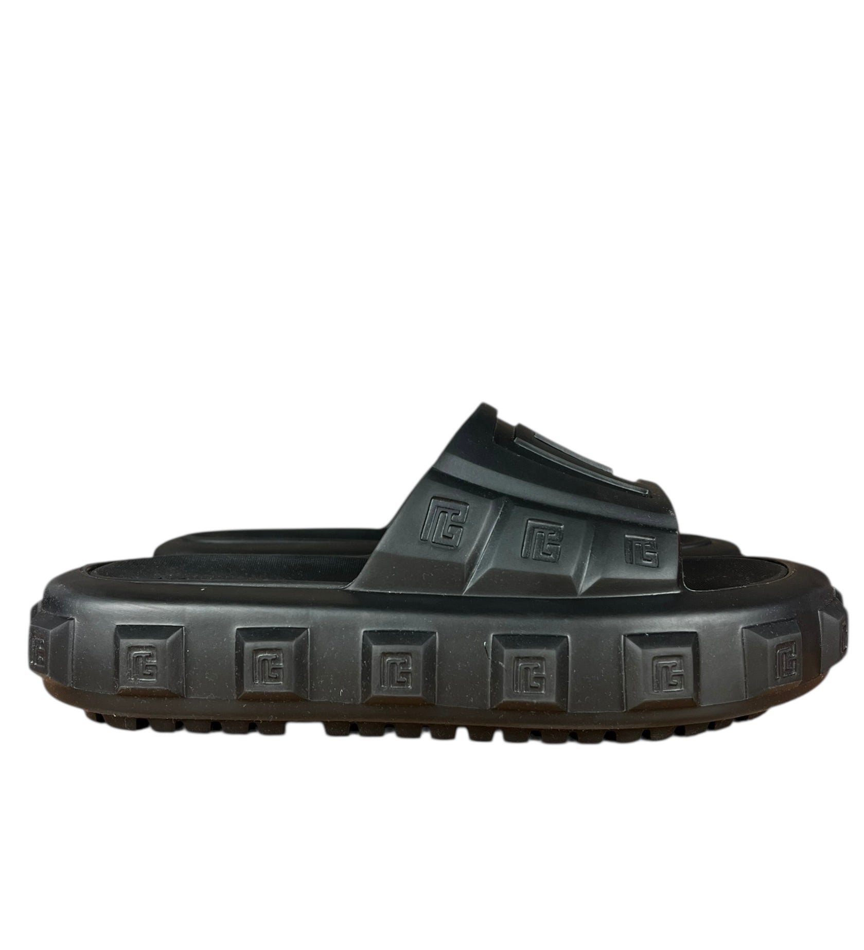 Balmain Ari Black Rubber Sandals