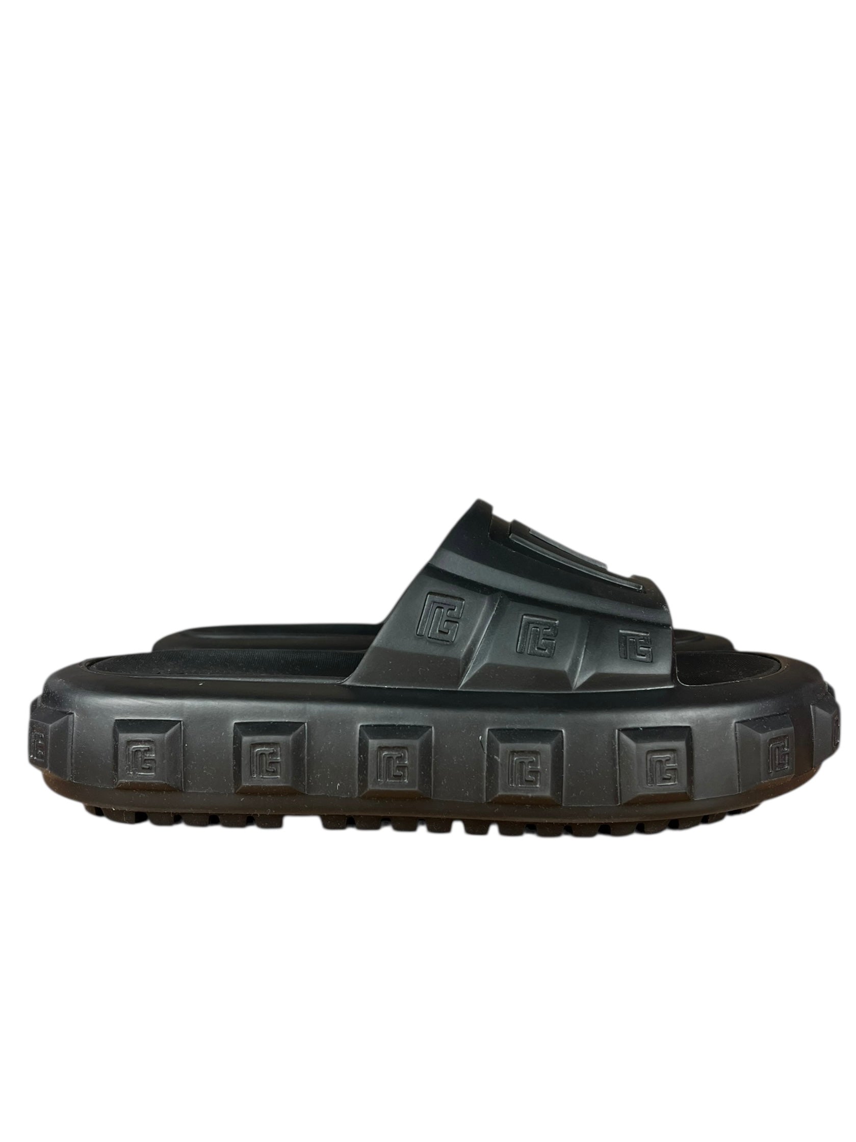 Balmain Ari Black Rubber Sandals