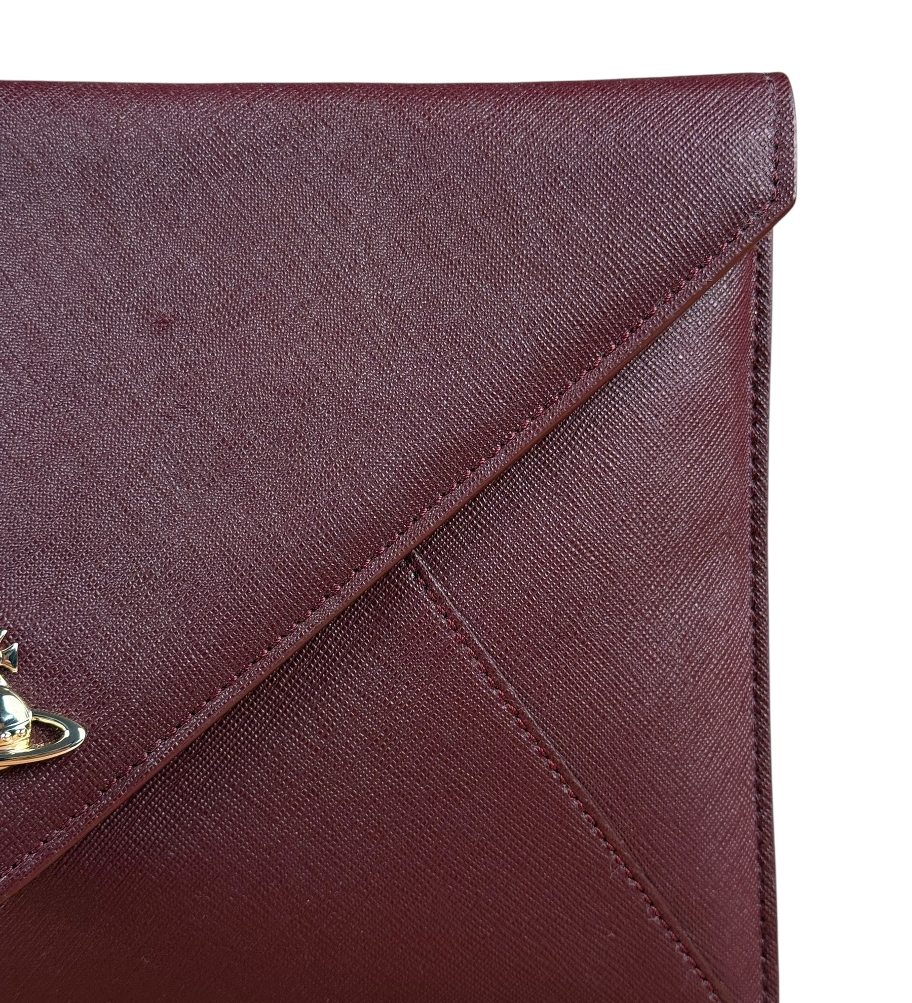 Vivienne Westwood Burgundy Envelope Clutch Bag
