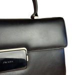 Prada Vintage Black Leather Top Handle Bag